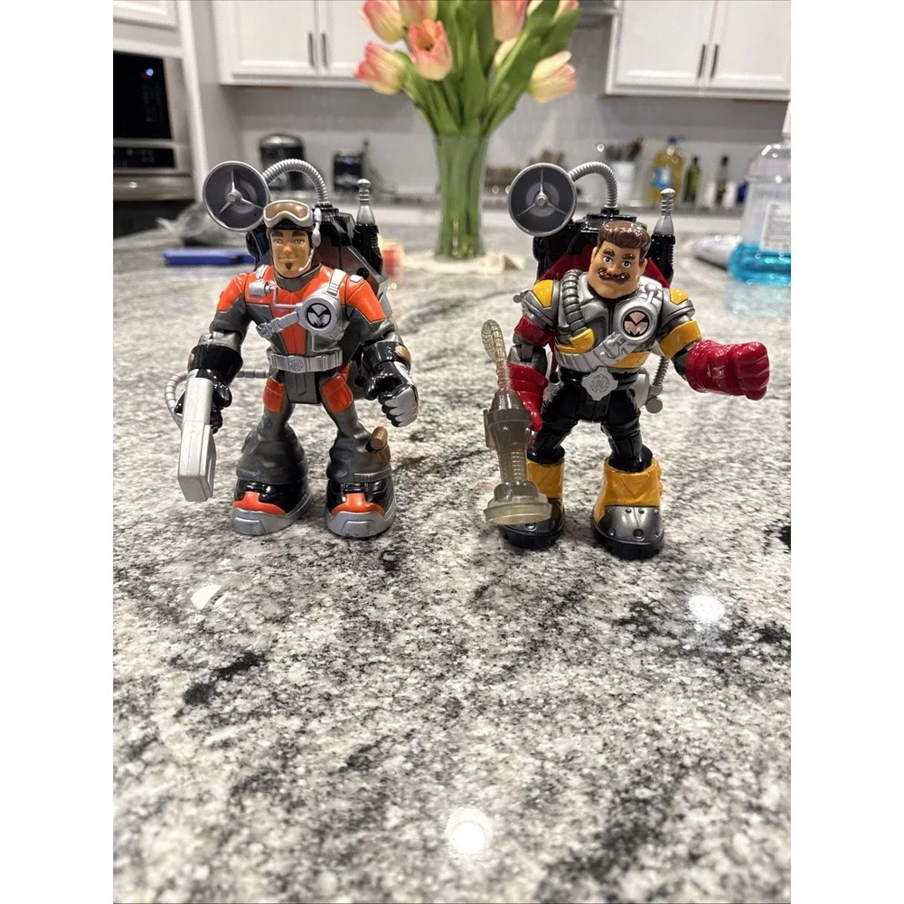 Mattel Fisher Price Rescue‎ Heros Powermax Rocky Canyon & Billy Blazes Lot Of 2